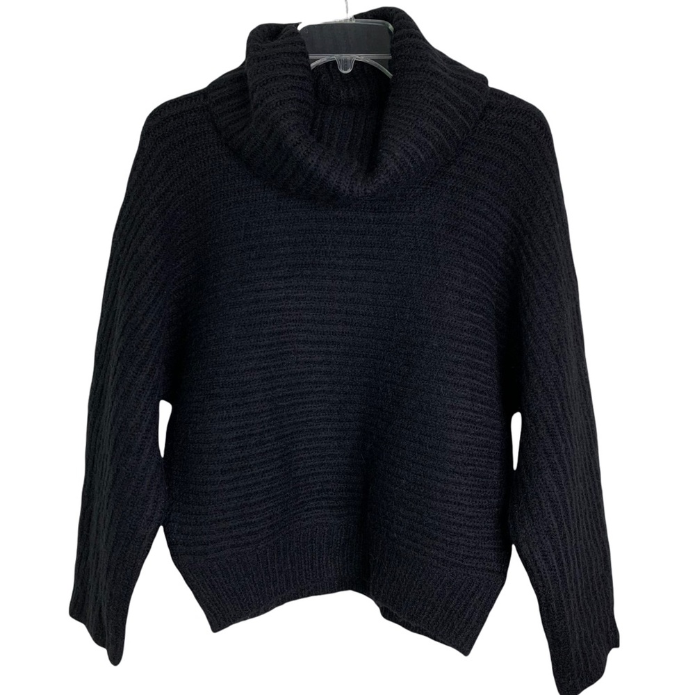 Kinross Cashmere Chunky Cashmere Turtleneck Long Sleeve Sweater in Black Size XL